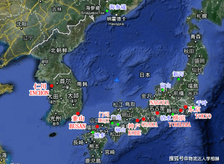 韩国主要港口: 仁川(inchon) 釜山(busan) 日本主要港口: 神户(kobe)