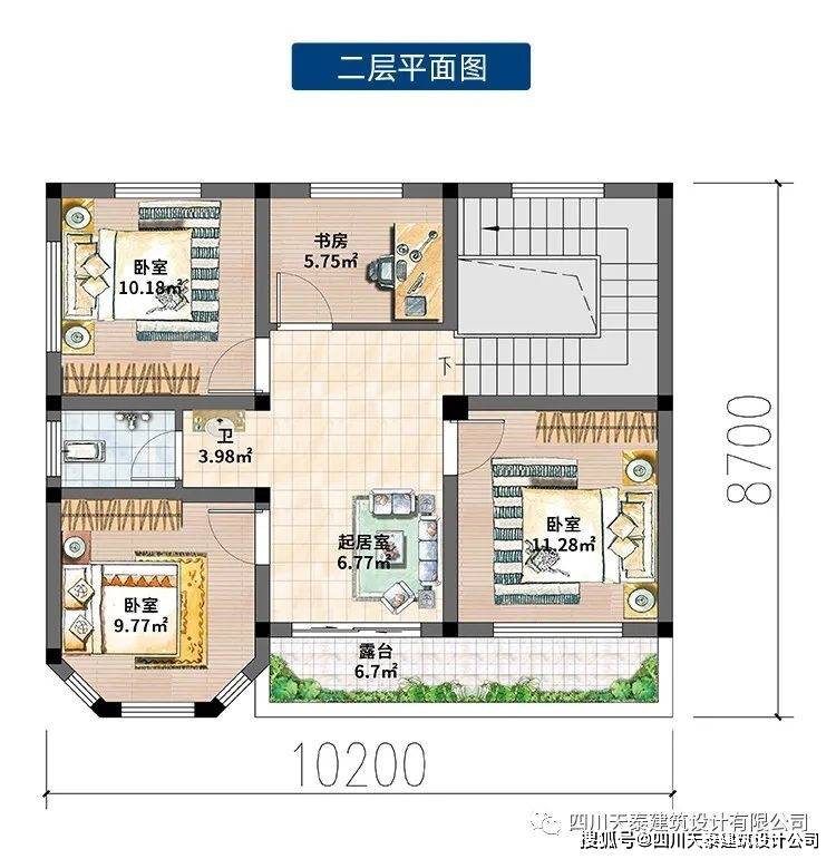 四川德阳二层简欧别墅定制设计,欧式风格简单方正大气