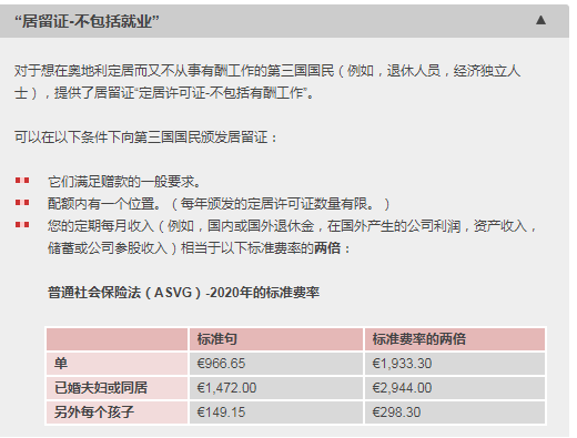 奥地利配额移民在移民官网中具体是如何阐述的？需要什么条件？