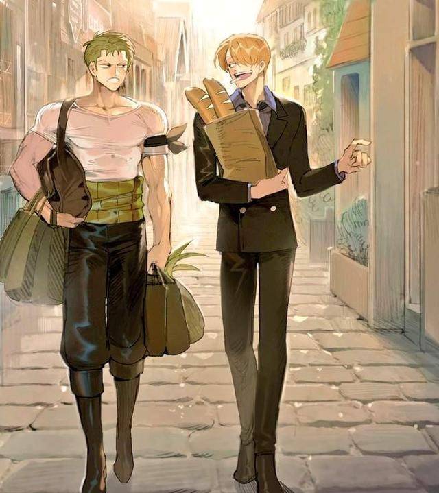 原创腐画师笔下的索隆与香吉士两大动漫男神的打闹生活日常