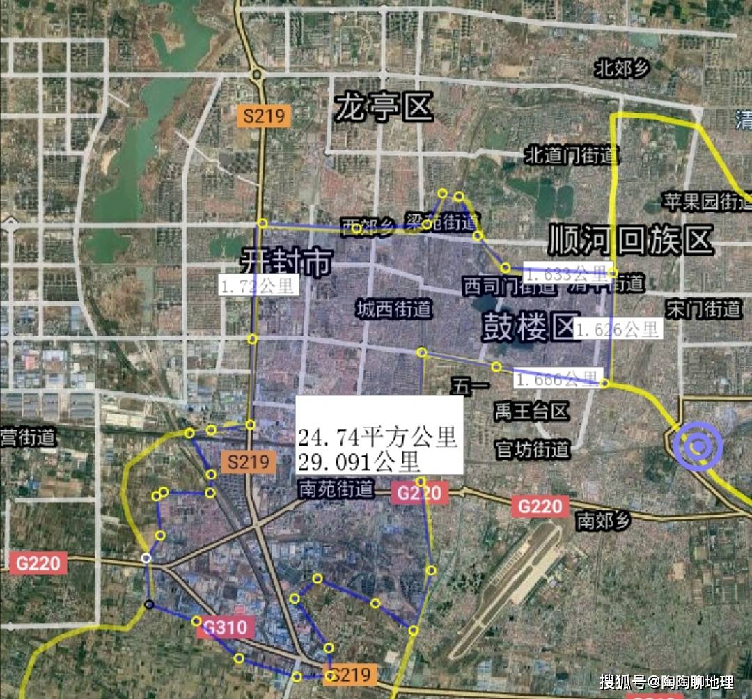 开封市建成区面积排名,龙亭区最大,禹王台区最小,来了解一下?