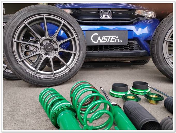 飞度gk5改装teinsaz绞牙避震轮毂雅泛迪n71916寸