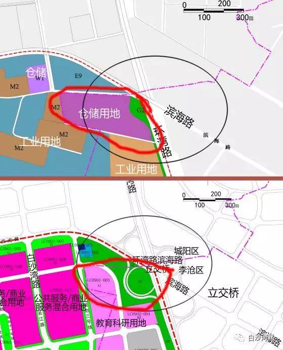 根据青岛市规划近日发布的 李沧区与城阳区交界位置的"星河湾南片区