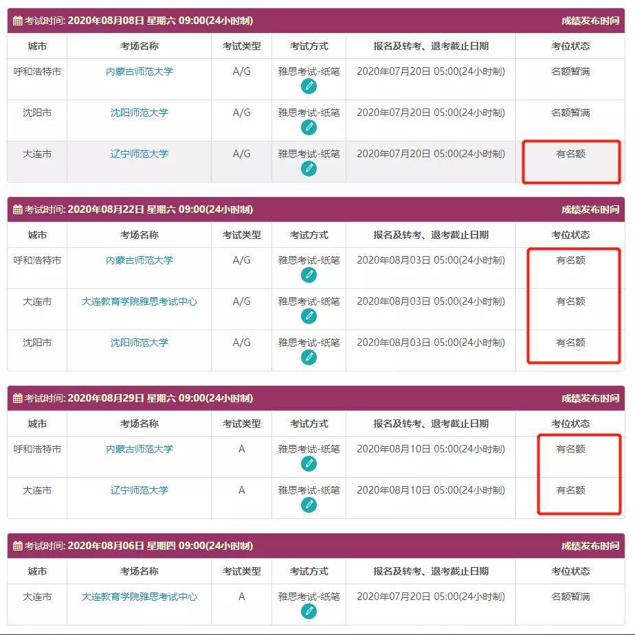 【申请方留学】好消息！8月雅思放出考位信息了！