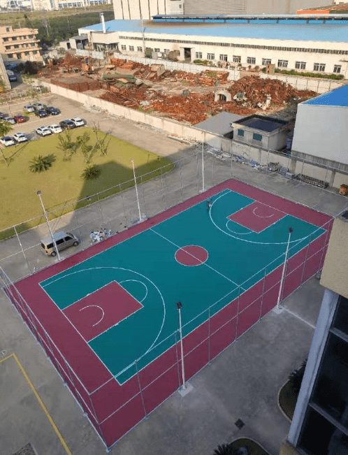 浙江舟山定海区黎明发动机零部件公司硅pu篮球场