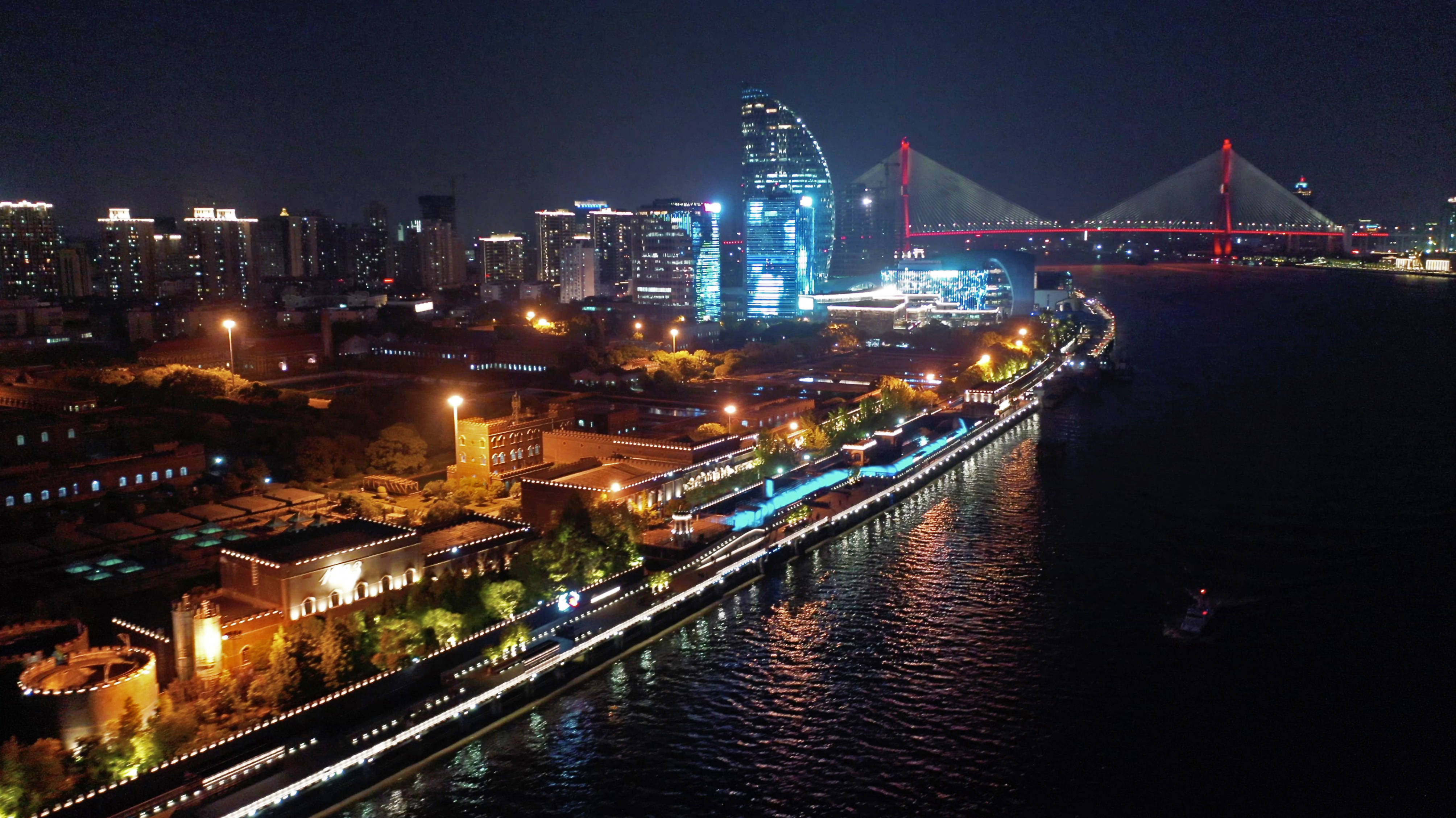 杨浦滨江夜景俯瞰