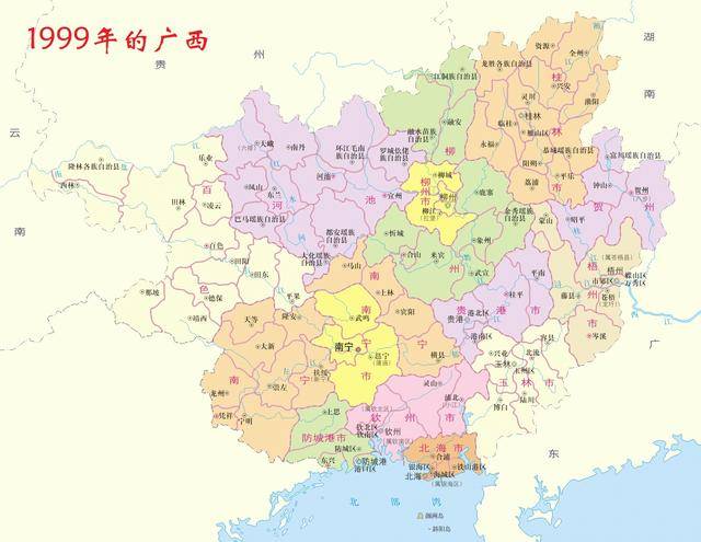 新世纪,广西这个县撤销,原为所在市母县,后一分为五