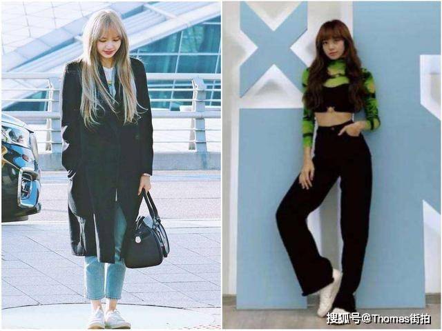 lisa的身高是167cm,感觉像是属于长不胖的体质,右图的好身材穿搭也太