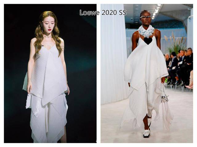 白冰|公演穿啥?白冰“卫生纸”裙是大牌新款,钟丽缇定制设计货不对板