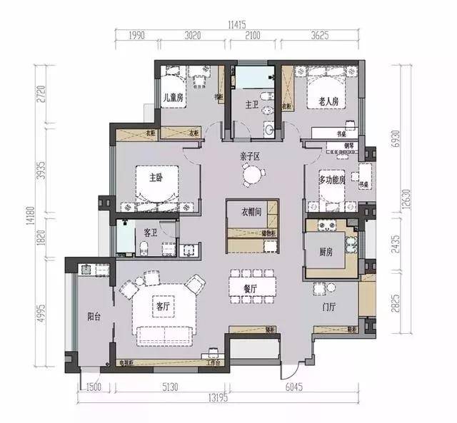 房屋平面图,户型为基本的四居室