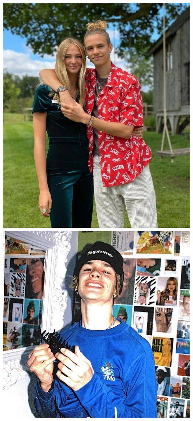 18岁罗密欧晒与女朋友合影，扎着小辫五官与贝嫂