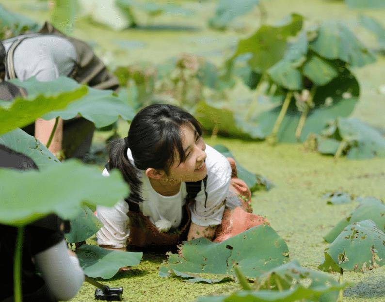 原创张子枫不化妆就去挖藕,无美颜镜头怼她脸拍,18岁皮肤状态很真实