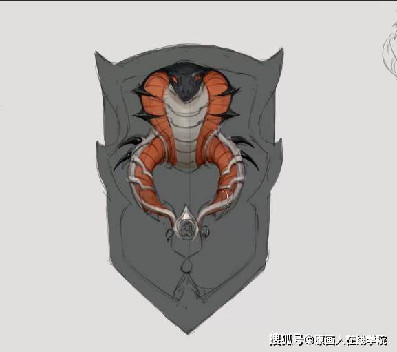 原画人游戏原画教程盾牌匕首细剑等整套武器的细化过程