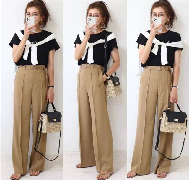 配饰|还别说，“阔腿裤+配饰”真能穿出时髦感，套这三个模板很实用
