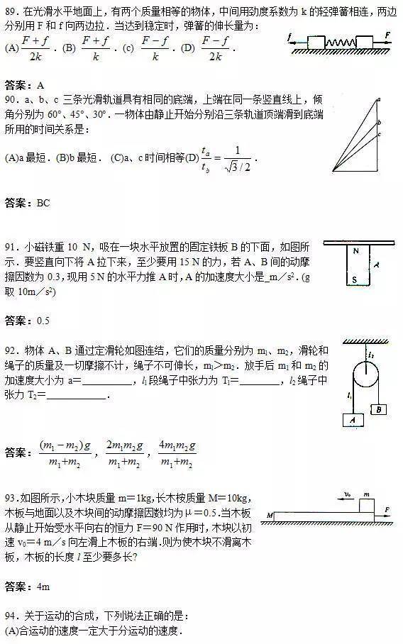 高中物理易错题150题附答案,懂了至少能多得20分
