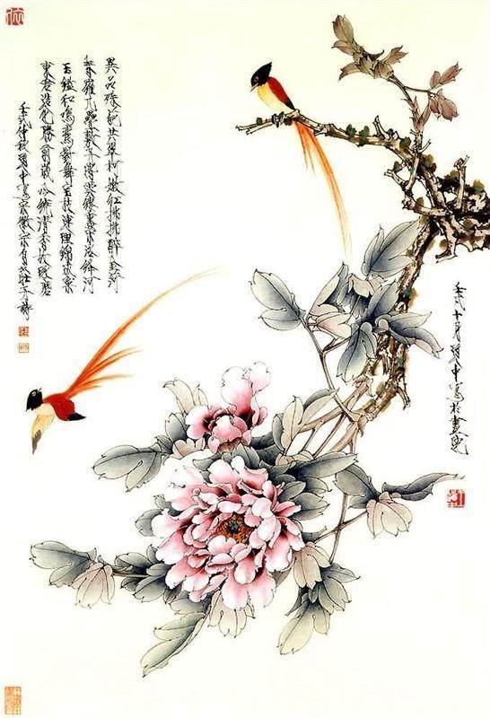 花鸟画大师王道中工笔牡丹欣赏!