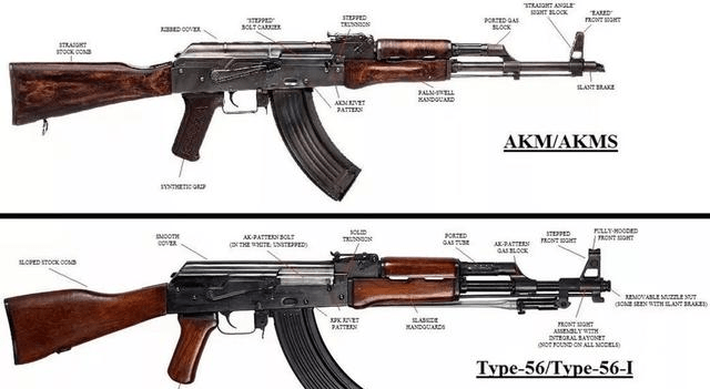 看图说话,怎样从外形来区分ak-47,akm和56式