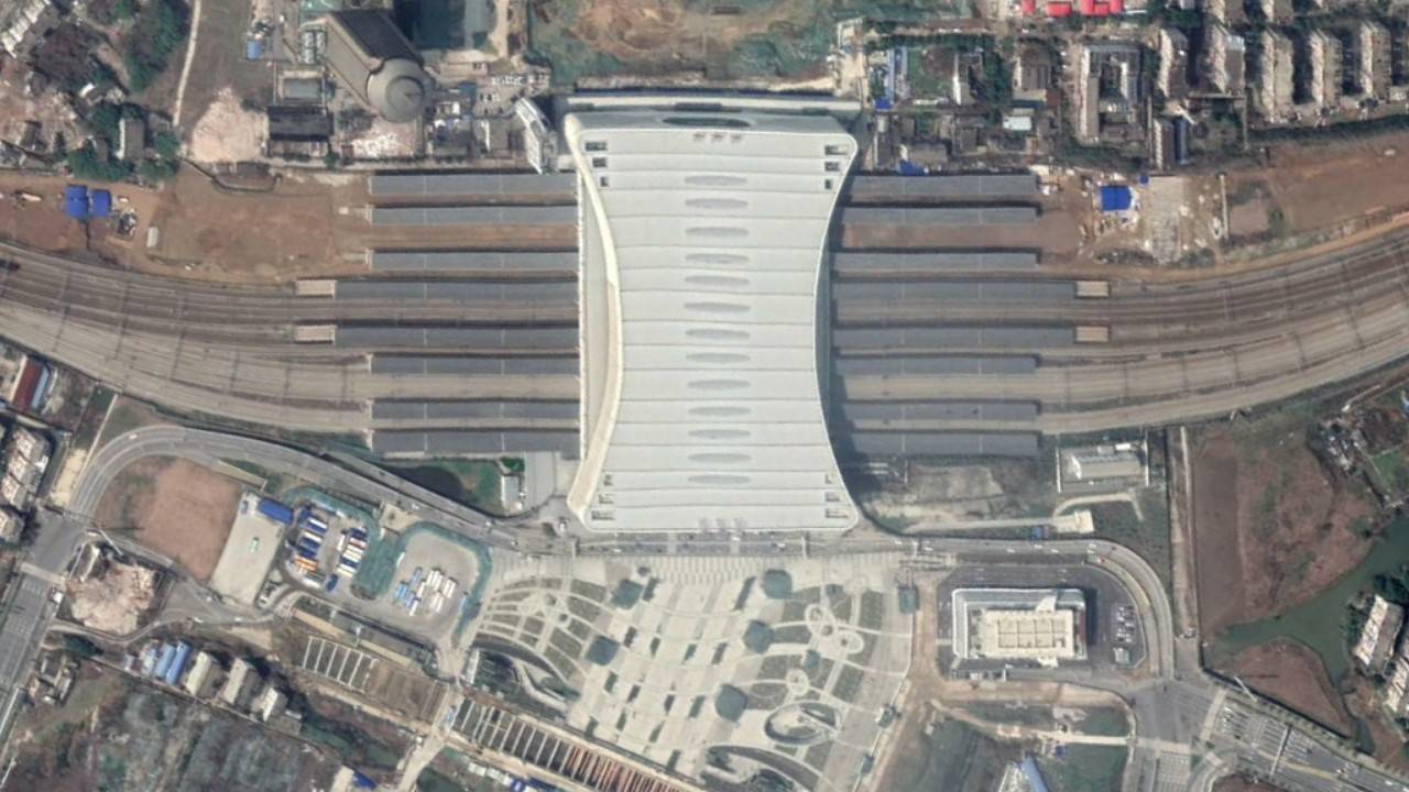 航拍高铁g7425次(合肥南-杭州东)各车站