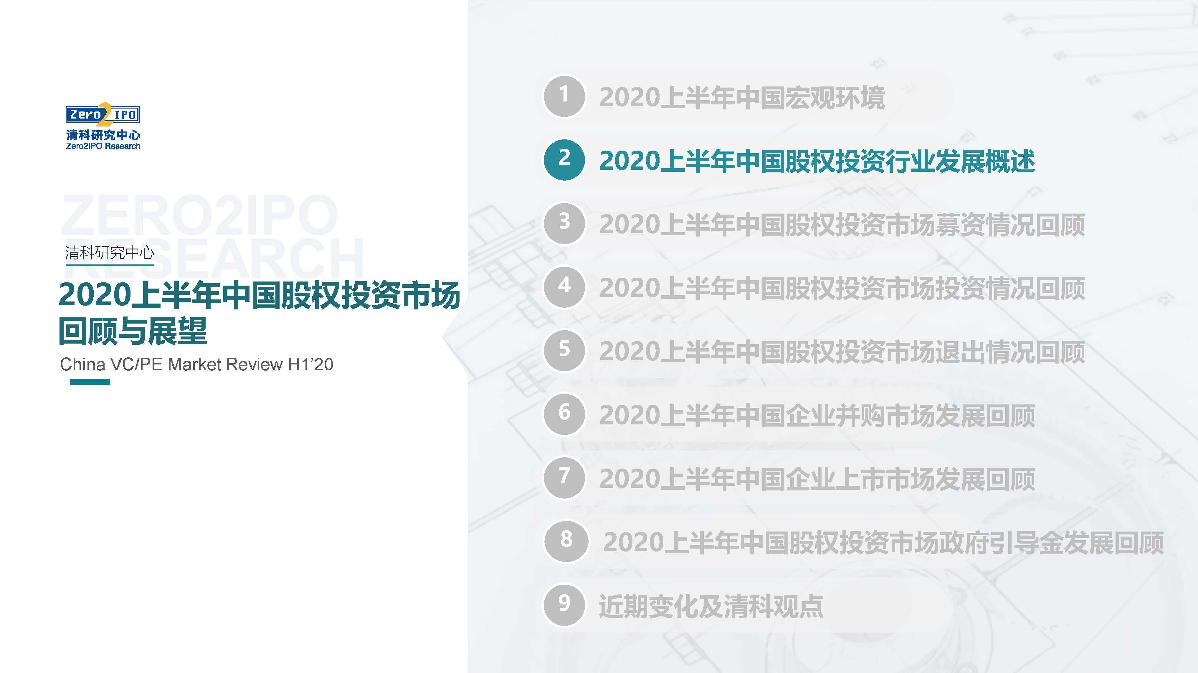 重磅发布！2020上半年中国股权投资市场回顾与展望！