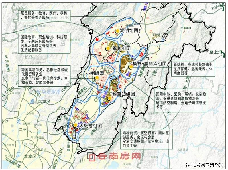 滇中新区东片区产业分布示意