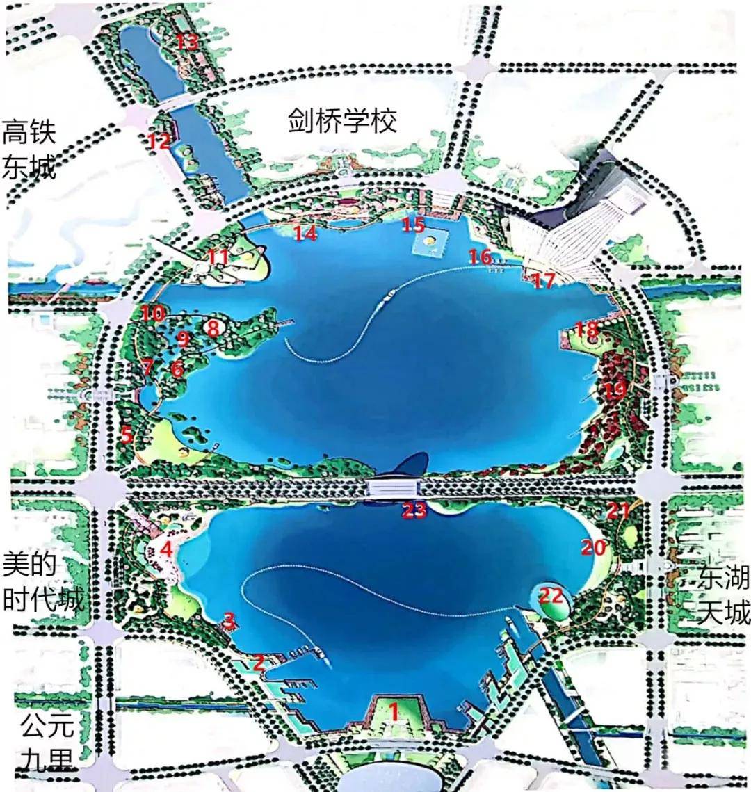 湖面591亩景点23个徐州东湖新城最新规划来了