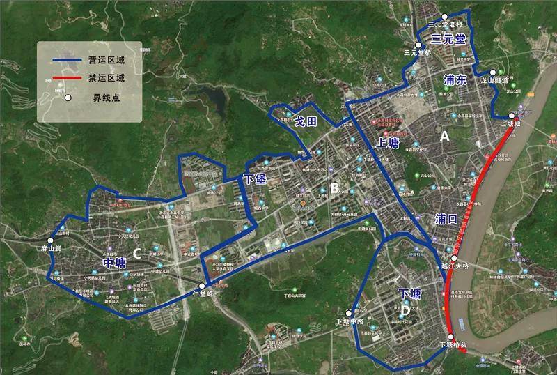 永嘉县城漫游小巴区域图来了!8个片区,后续将增加互联