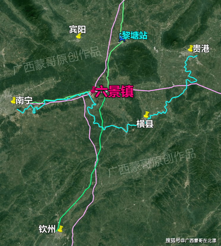 广西横县六景镇,地理位置不输地级市:1条江,2条铁路,3