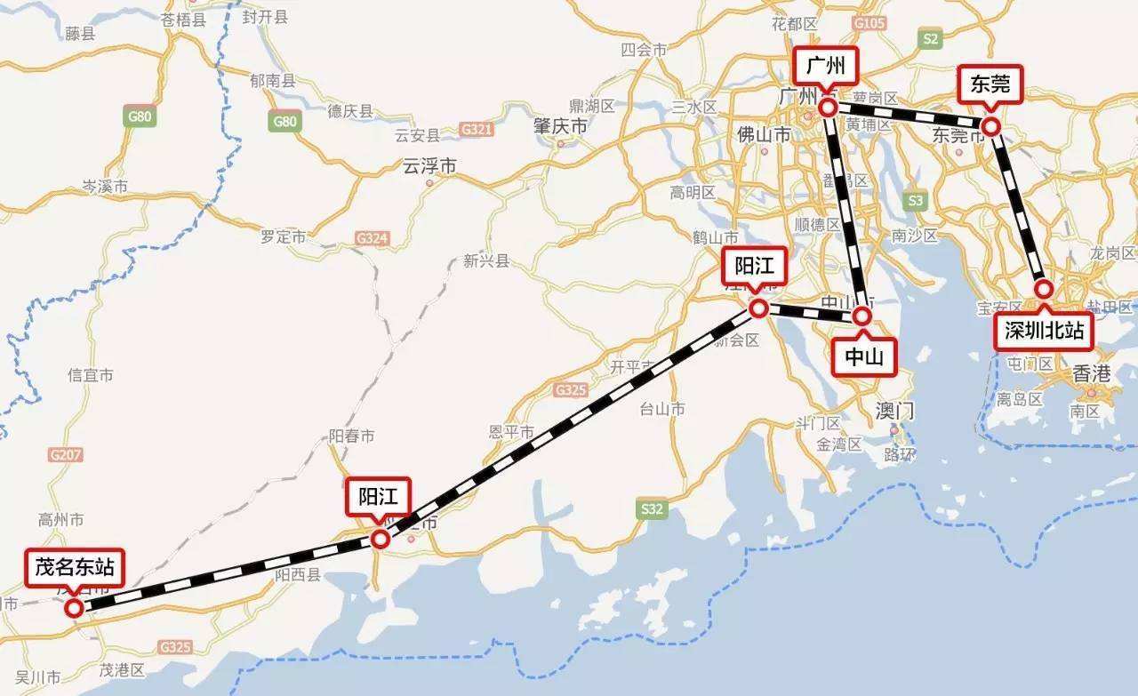 广东建设的一条铁路大动脉,将串联起珠三角和粤西7大城市