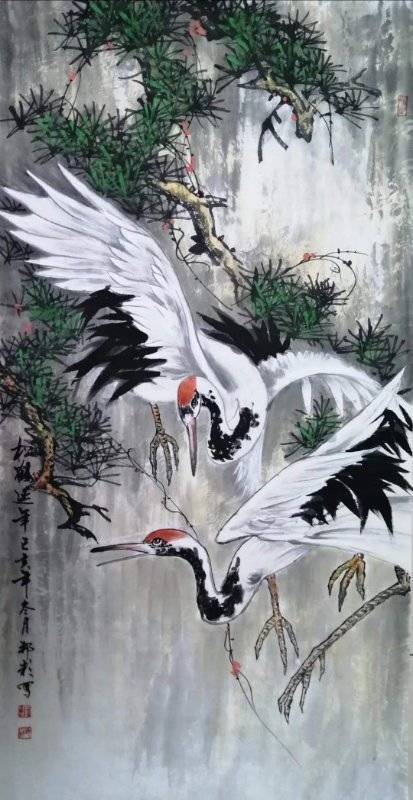 刘邦彩作品《松鹤延年》入藏中国国家博物馆