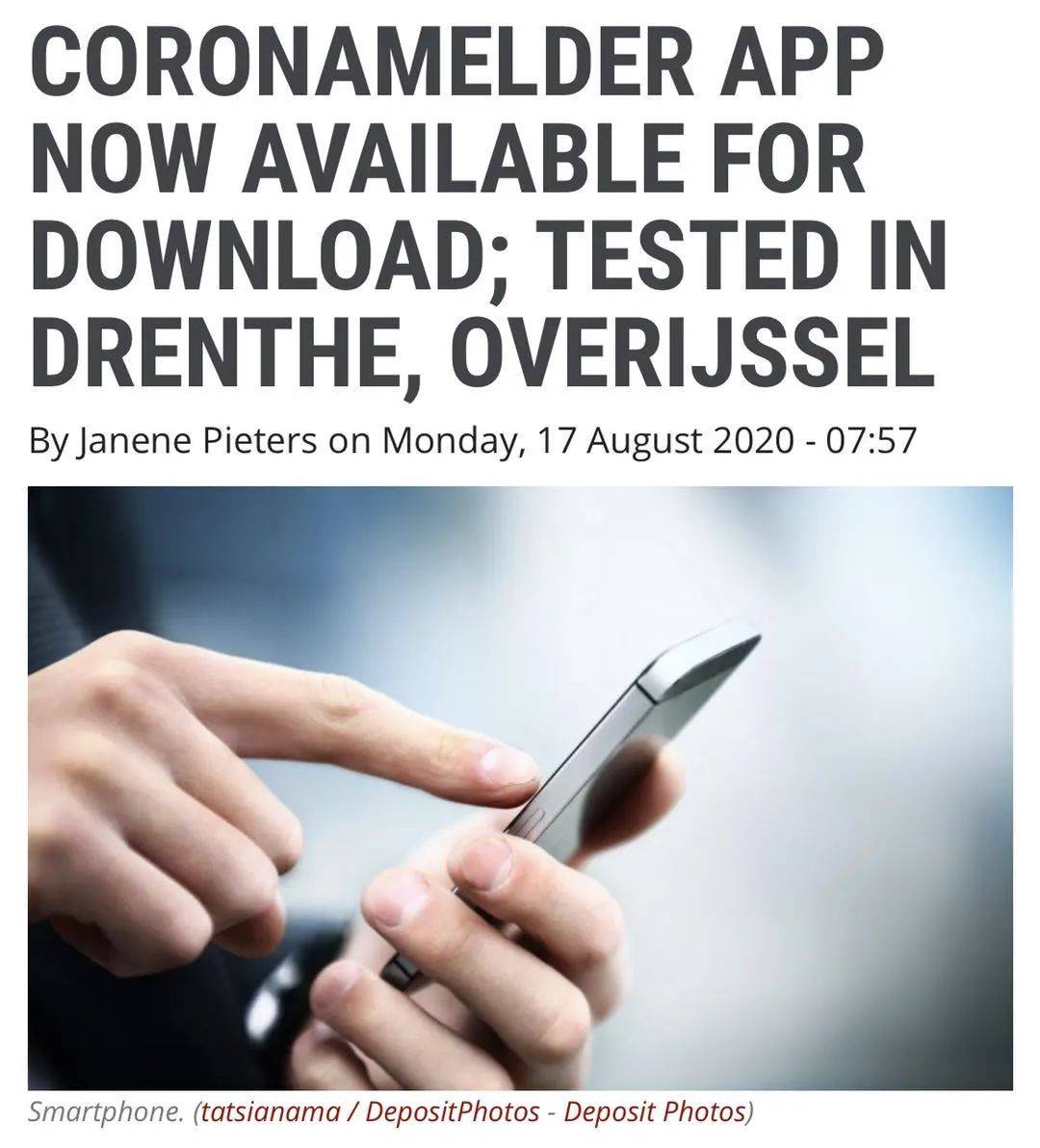 消息资讯|众望所归的荷兰新冠APP可以下载啦！