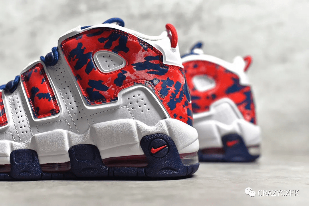 耐克nikeair大皮蓬球鞋moreuptempogs纯原红白蓝