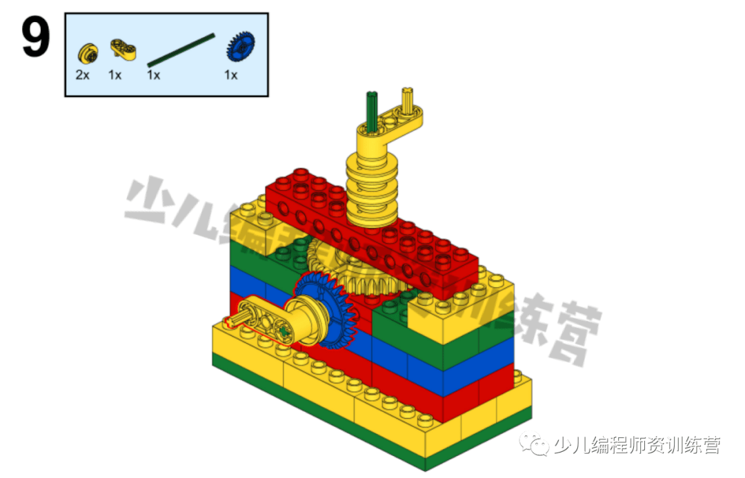 乐高大颗粒旋转柱子怎么搭_乐高大颗粒旋转木马