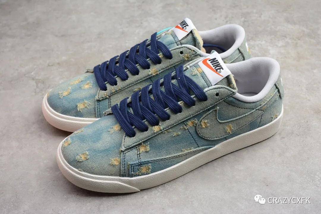 开拓者牛仔布破洞 nike blazer mid x levi"s strauss