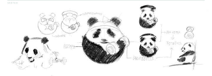 Logo|健身房Logo设计——熊猫健身