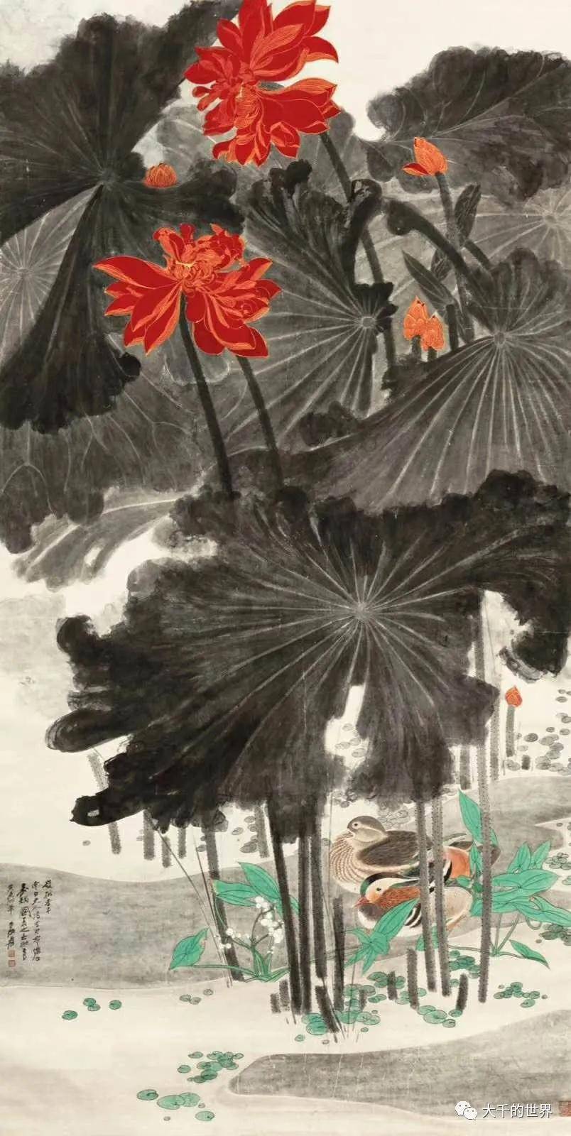 张大千：大千笔下绝美荷花，美的清丽纯净_搜狐网