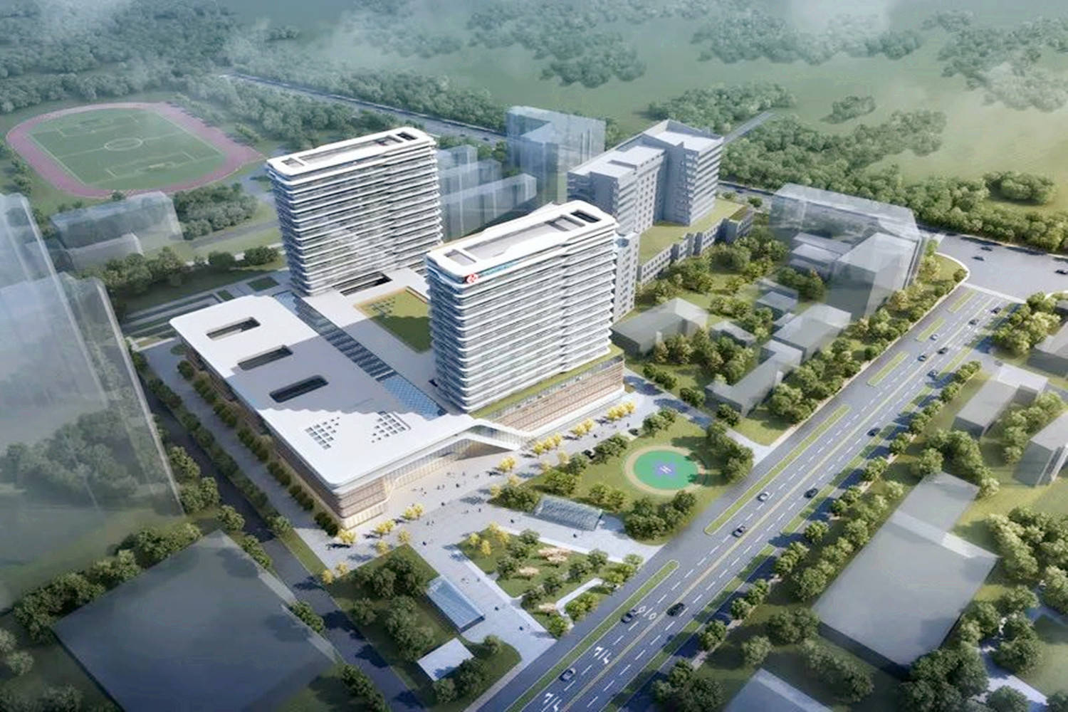 淮南在建的一座医院,总投资约7.1亿元,设置床位1200张