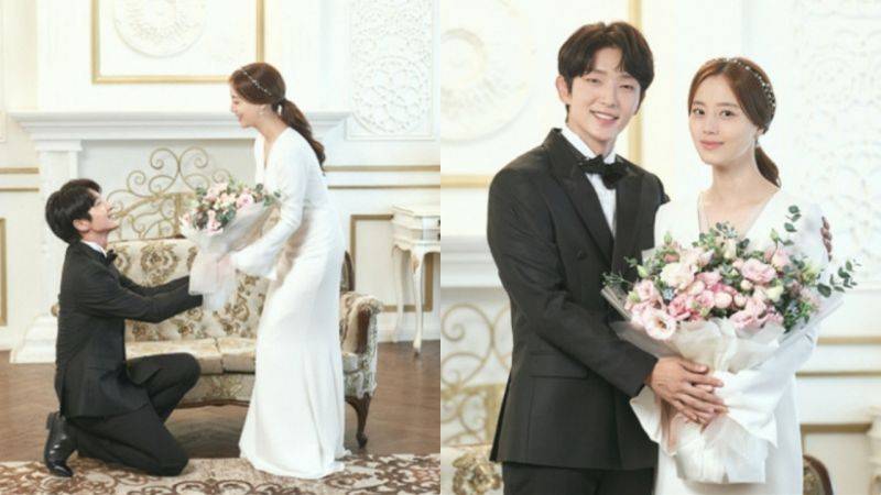 恶之花甜蜜婚纱照李准基的笑太真心了文彩元高雅又大气