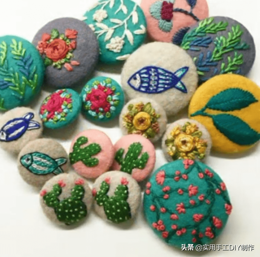 刺绣|「刺绣作品」100个迷人时尚的刺绣纽扣，装饰衣物美美的