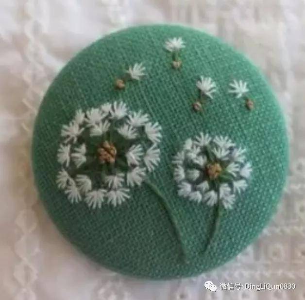 手绣|「刺绣作品」50款时尚的手绣布料纽扣，也许用的到！