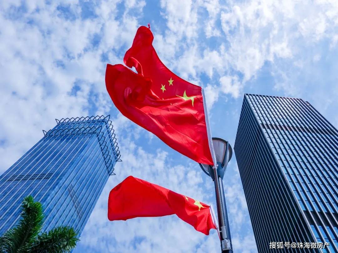 一抹抹中国红五星红旗在珠海全城飘扬从陆地到海岛,从城市到乡镇