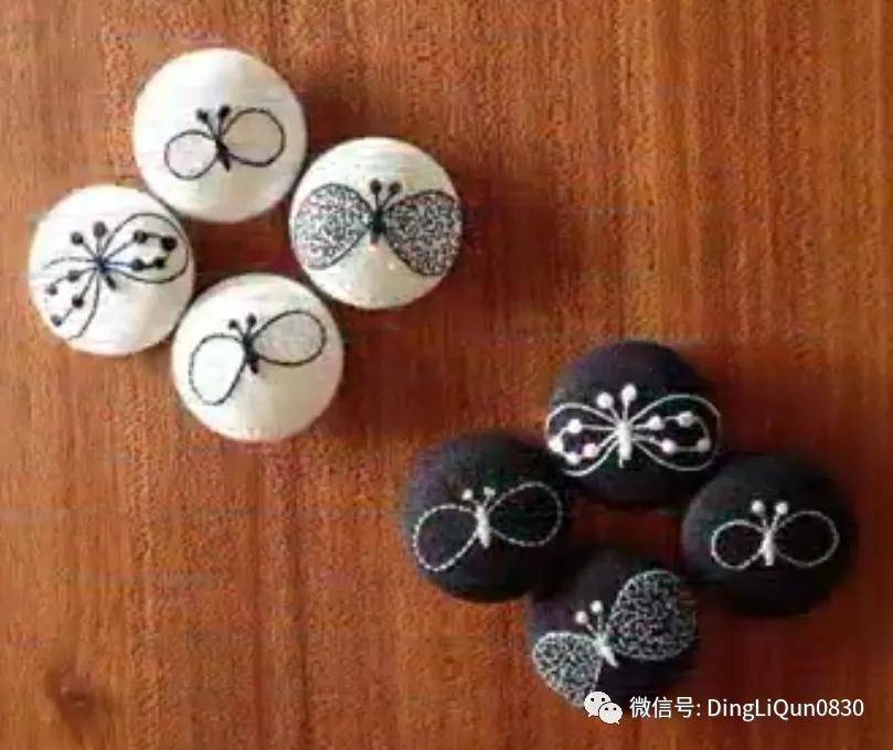 手绣|「刺绣作品」50款时尚的手绣布料纽扣，也许用的到！