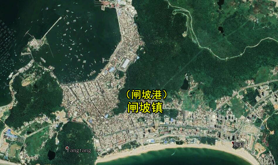 广东阳江江城区一个大镇,位于海岛之上,拥有大角湾景区