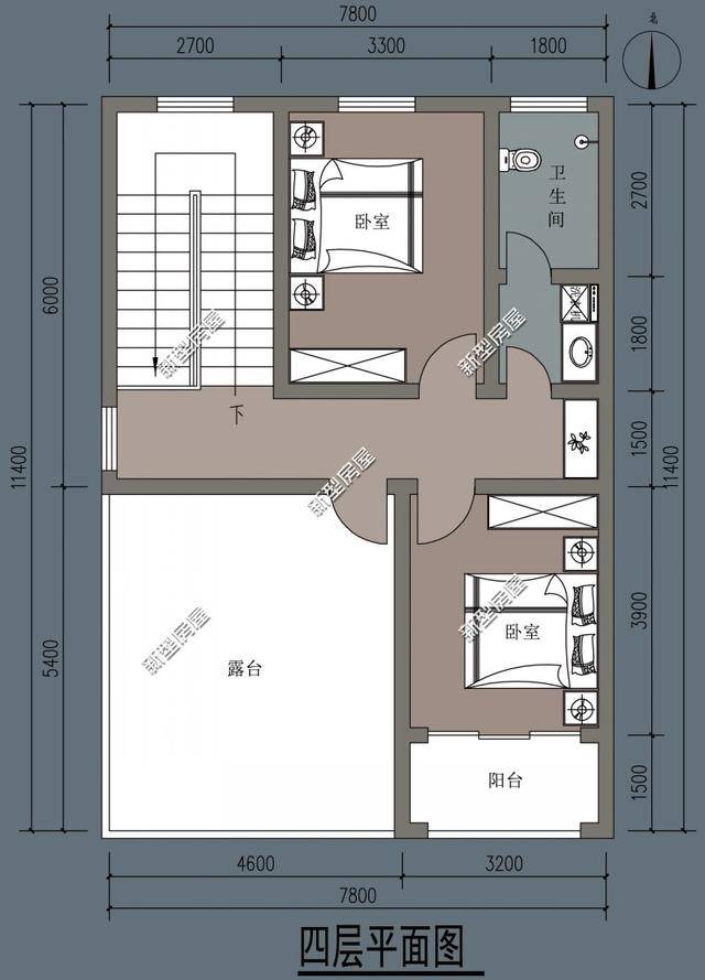 第3套:坐东朝西设计,经典小面宽欧式户型,毛坯造价20万起图纸编号:zj