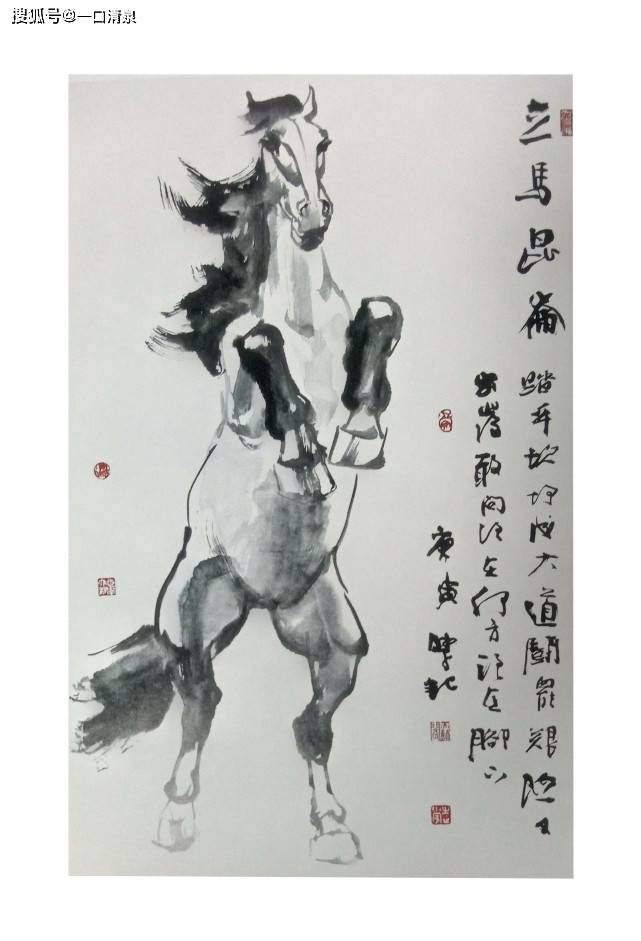 他画的马有荡气回肠,气震山河,一跃千里之势