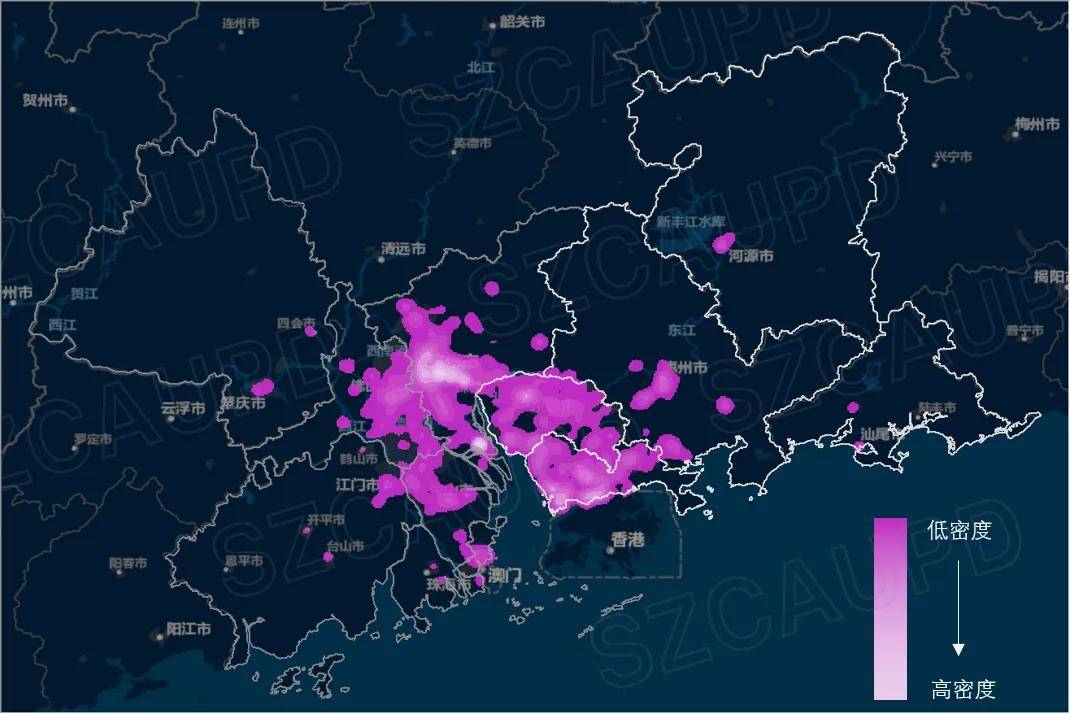 人口总量 中规院深圳分院 2019年珠三角与河源,汕尾新增企业分布密度