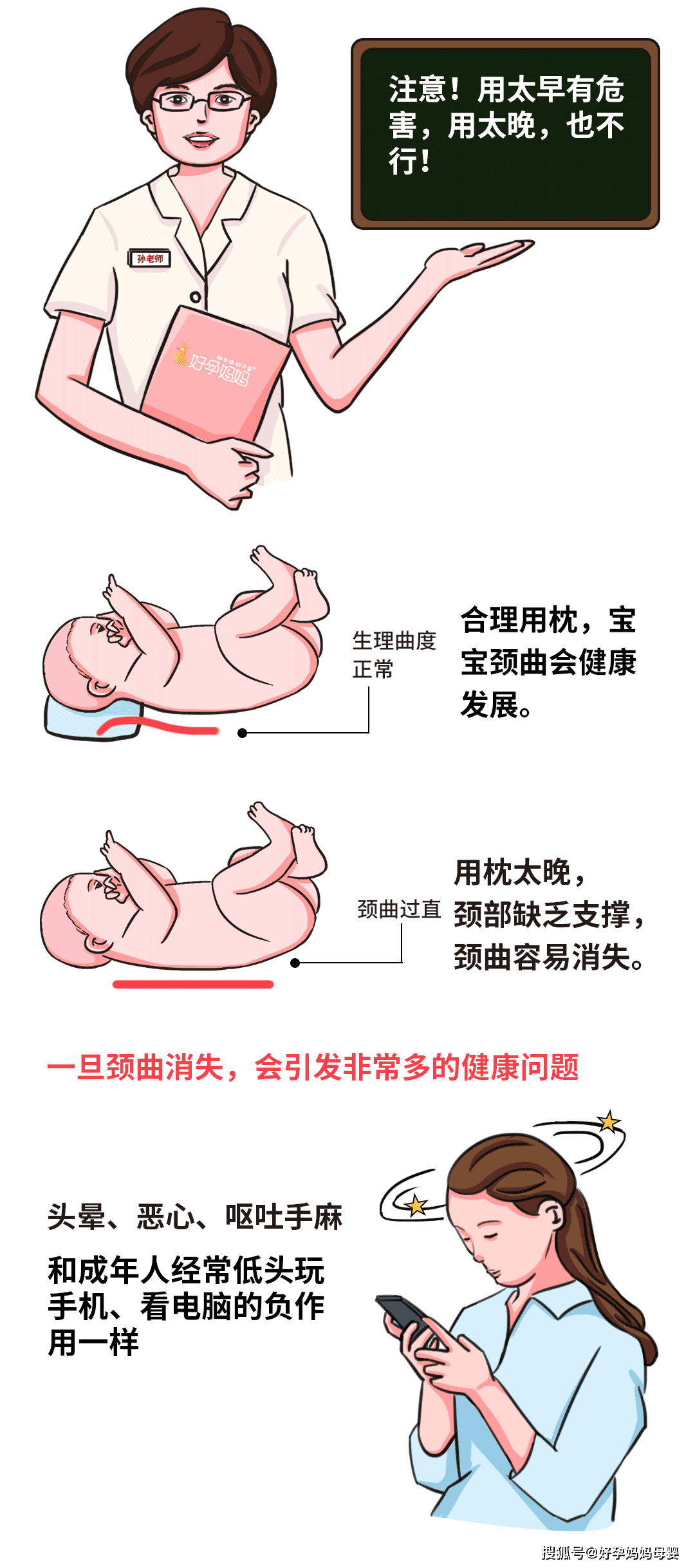 太早,或太晚给宝宝用枕,会有哪些危害?为什么要在抬头90度时用枕头?