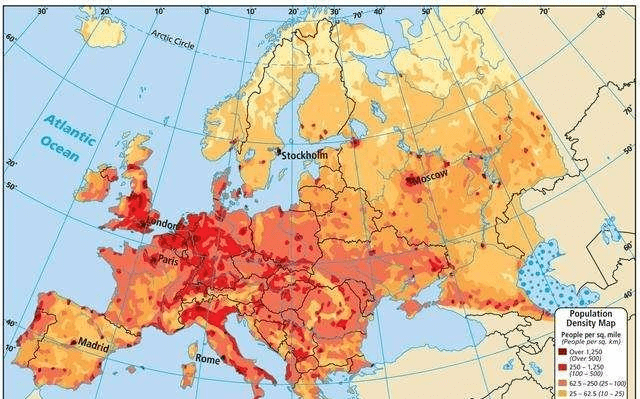 欧洲人口数量_欧洲人口密度图