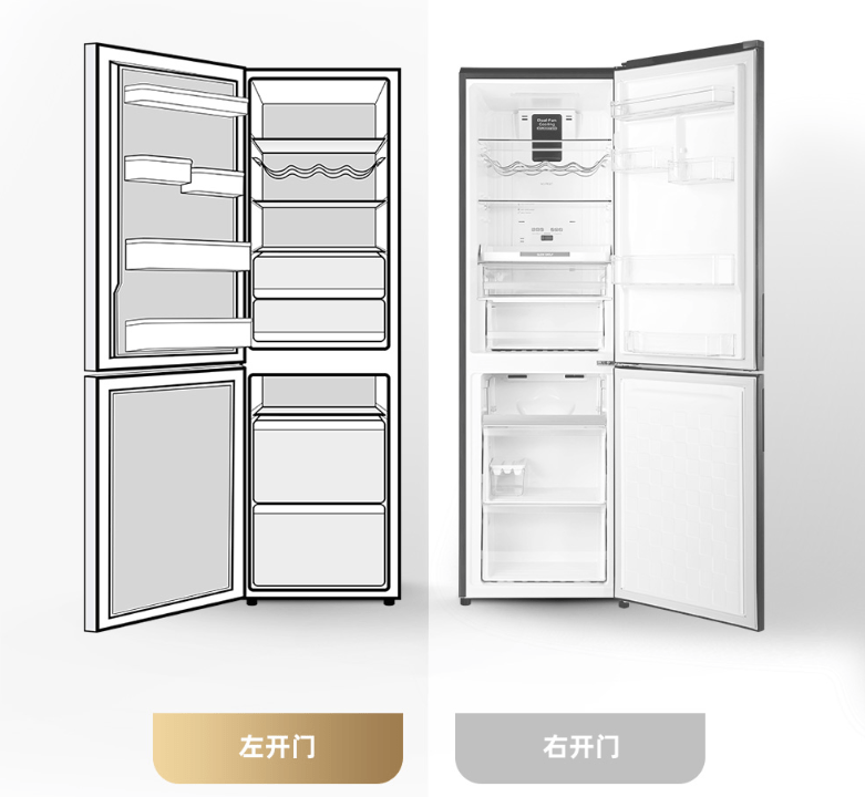 在聊天的时候,导购小哥还特意告诉我这台冰箱的开门方向是可以根据