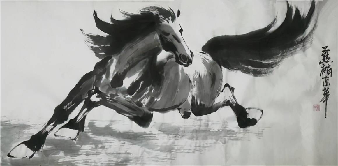 画家台京华写意画马——活力十足,展示着力量和自由