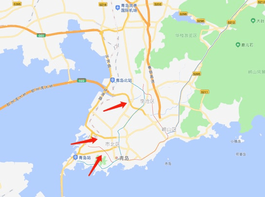 重庆路快速路对青岛的意义,从这张图可以清晰看出